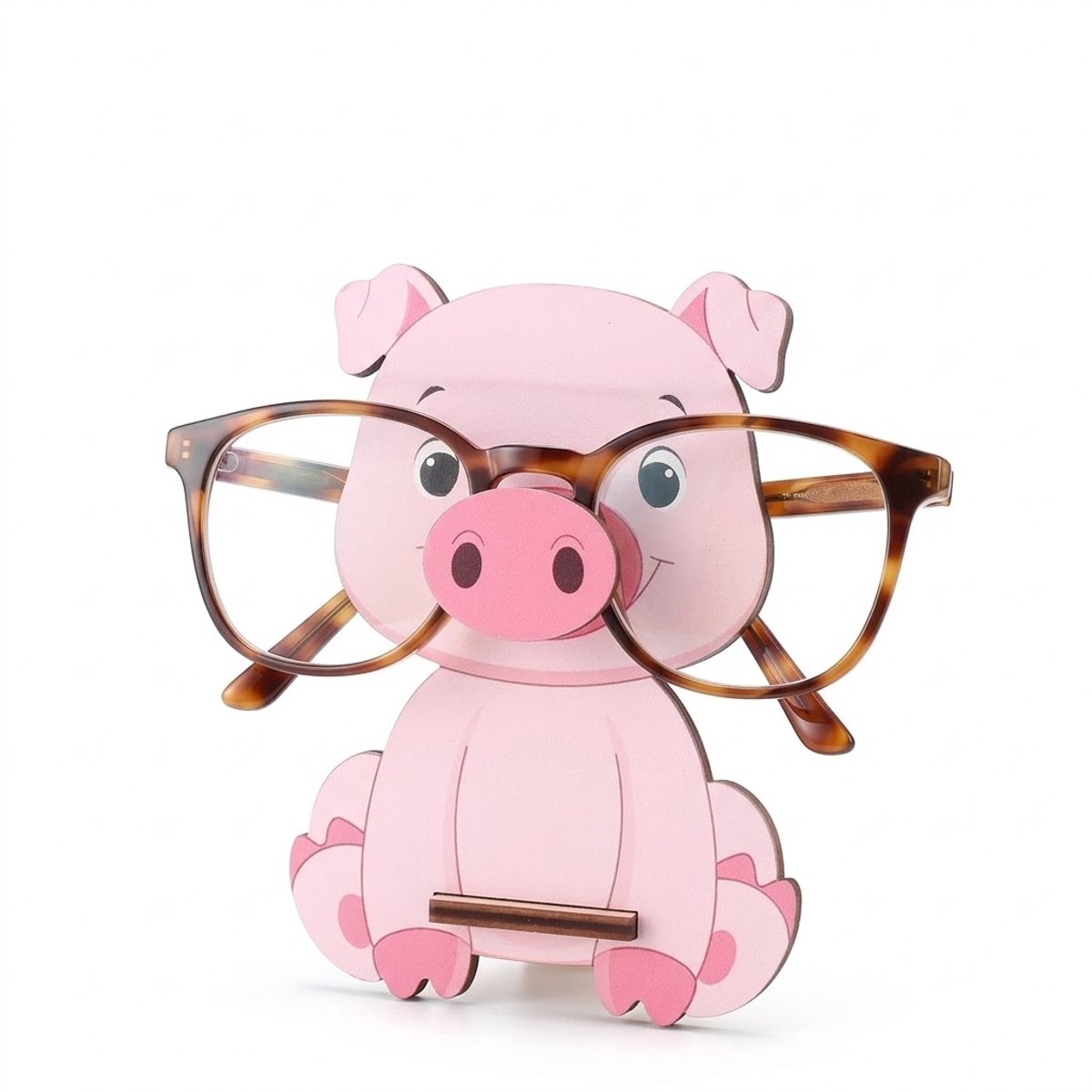 Roze varken brillen houder – decoratieve brillen standaard met dier design voor dames en heren – compacte display houder voor leesbril en zonnebril