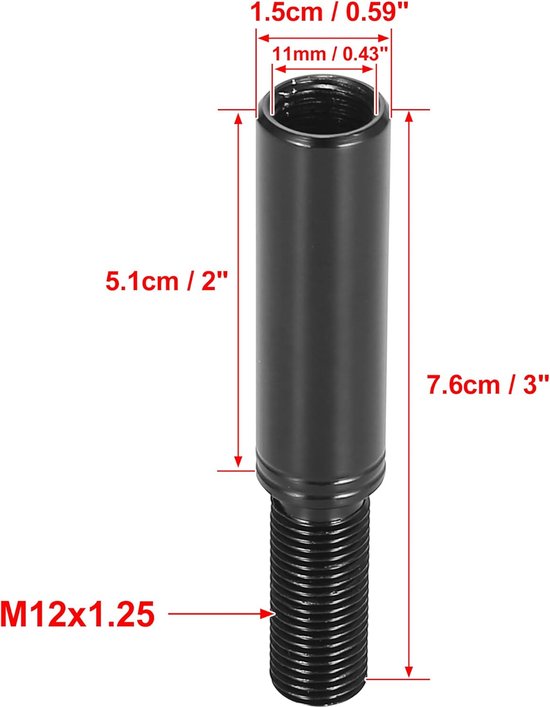 Schakelknop Verlenger - Verlengstuk Pook - Comfortabel Schakelen - Verstelbare Hoogte - 51 cm - Zwart — afbeelding 5