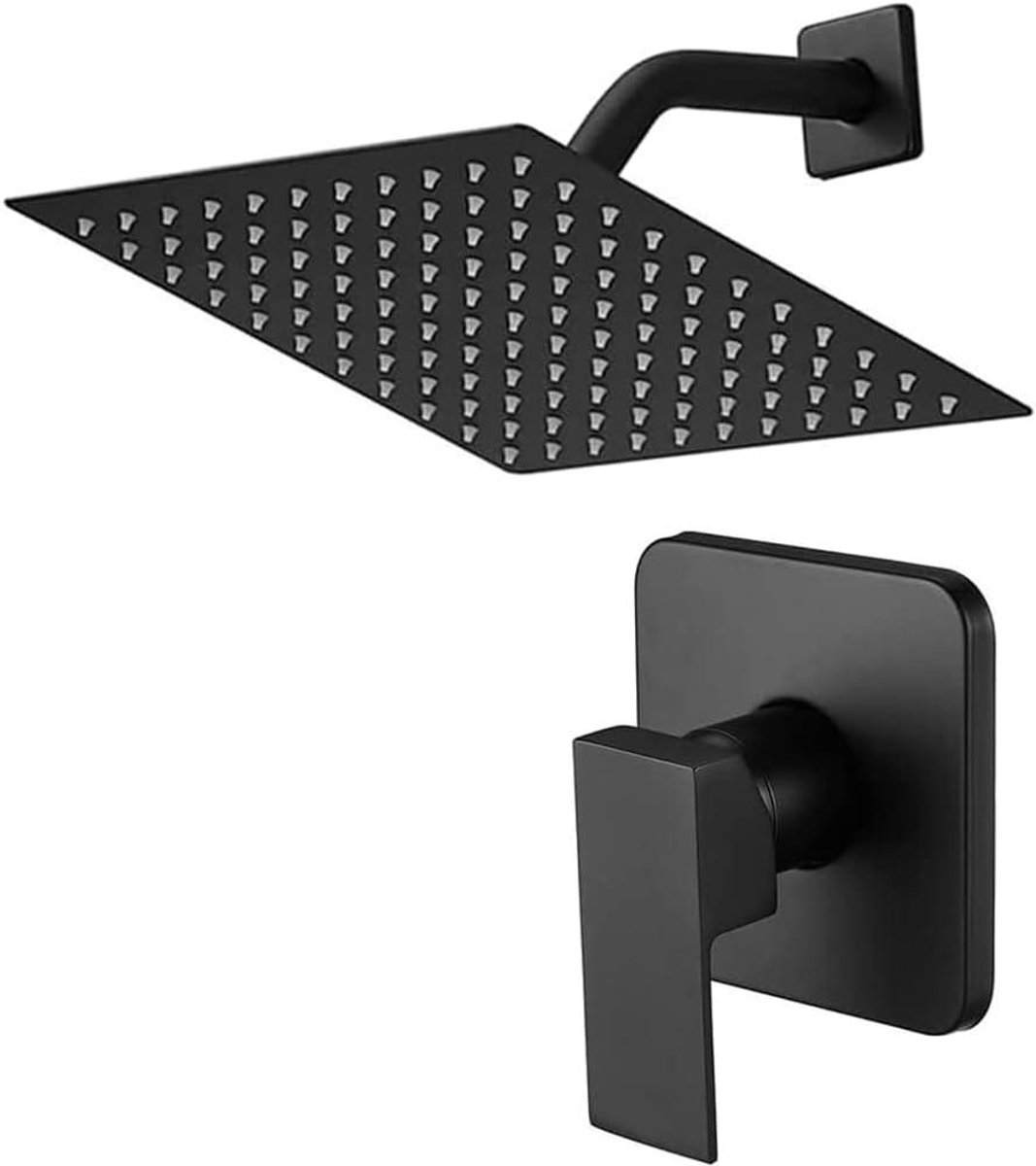Douchekraan Set - Regendouche Systeem - Badkamer Vernieuwen - Vierkant Design - 8 Inch - M
