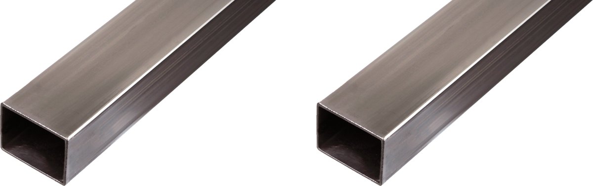 Alberts 2 x rechthoekige buis, blank staal, 40 x 30 x 1,5 mm, lengte 2 m