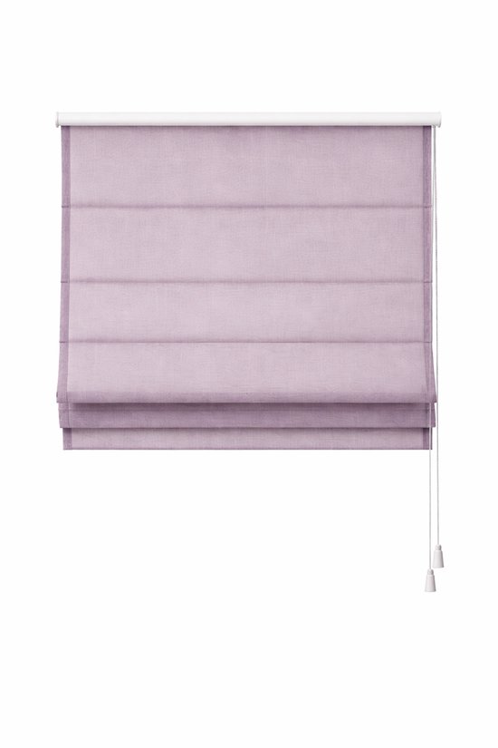 Vouwgordijn 60x180 cm – Briza – Lichtdoorlatend – Grijs/paars – Linnen – Met baleinen – Raamdecoratie