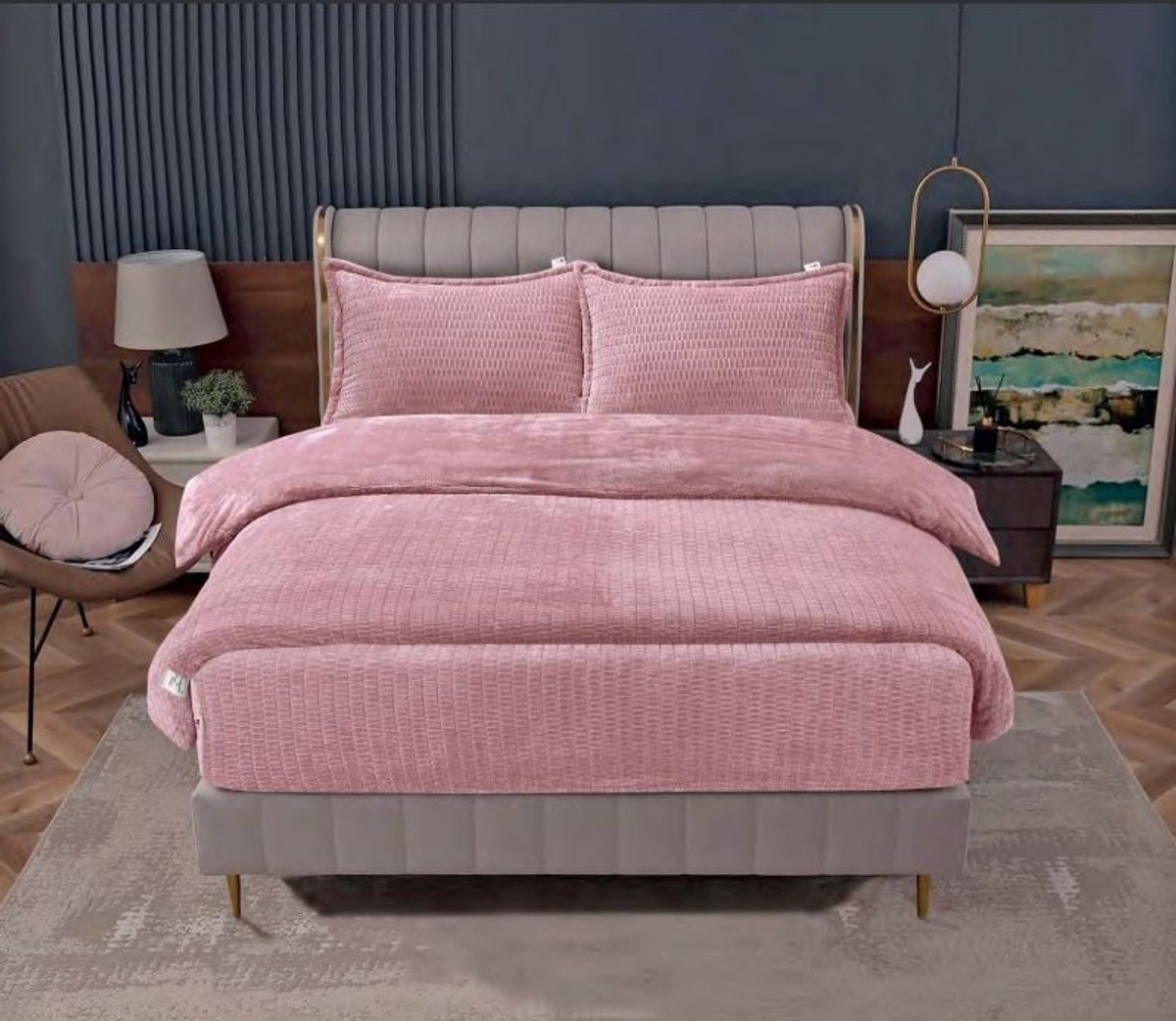 Beau Maison Sherpa Flanel Easy Dekbed - 240x220cm - Dark Pink