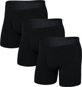 SAXX Heren Boxershort DropTemp® - Koeltechnologie Onderbroek - Boxer Vochtafvoerend - Katoen/Modal mix - Zwart - S