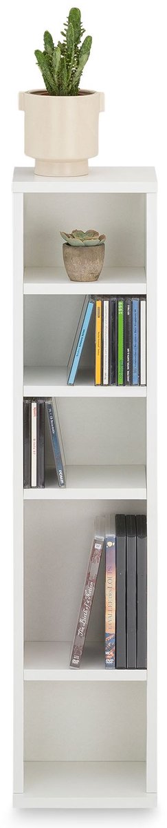CD-/DVD-rek Melodie met 5 vakken - Wit
