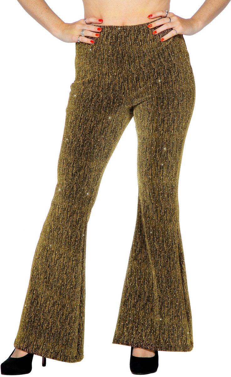 Goud Geval Flared Broek Vrouw