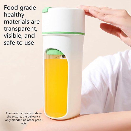 Travel Mixer, Portable Mixer, Blender Bottle, Minimixer, Drink Mixer, Electric Mixer Bottle, Small Mixer（witte sinaasappel） van Merkloos — afbeelding 3