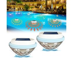 2-delige drijvende solar zwembadverlichting, solar zwembadverlichting, gekleurde LED solar zwembadverlichting, Geschikt voor zwembaden, tuinen, decoratieve verlichting, kleurveranderende verlichting.