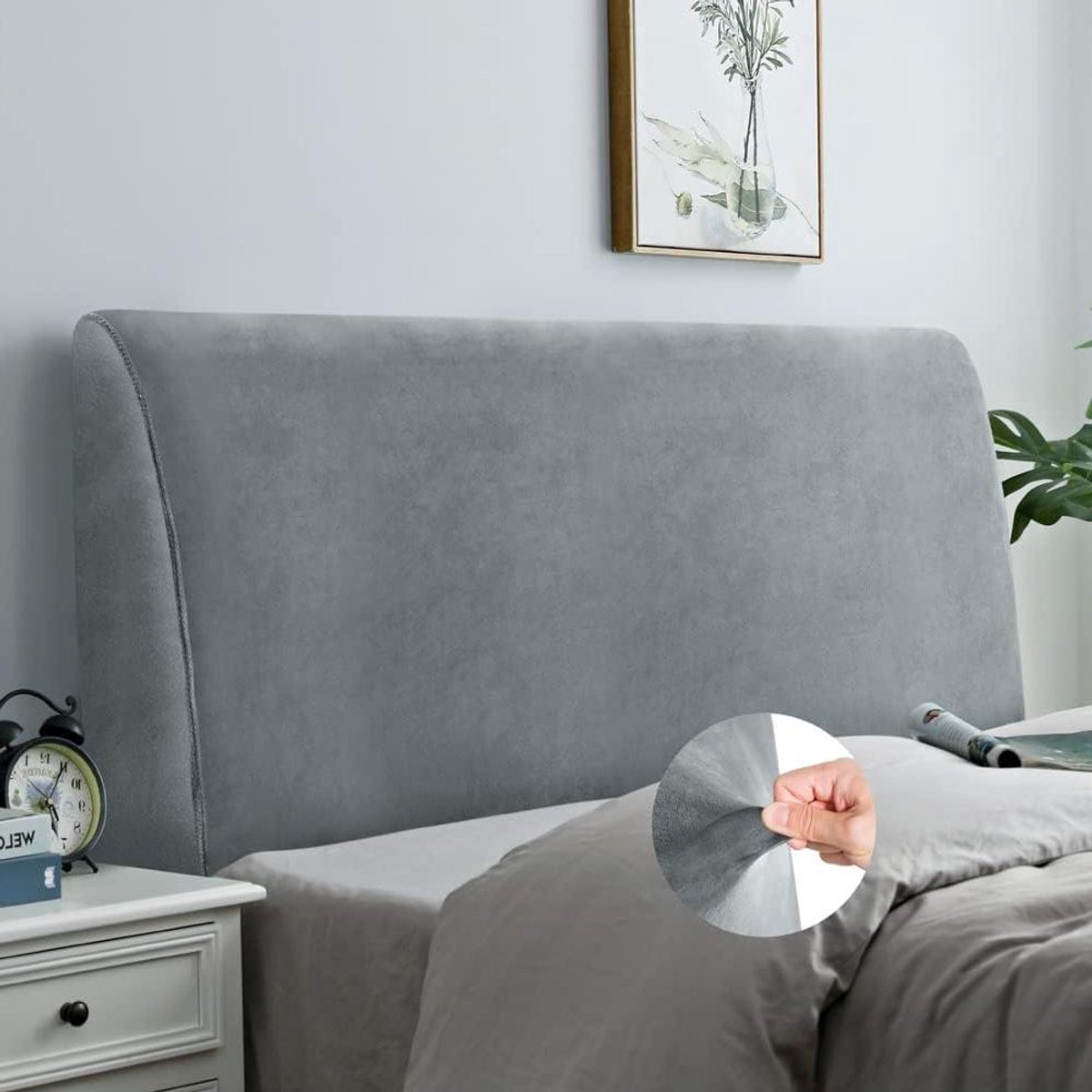 Hoofdbordhoes Bed - Hoofdbord Beschermhoes - Hoofdeinde Vernieuwen - Rekbare Fluweelachtig