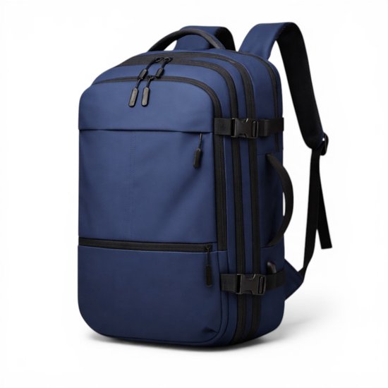 Sac à dos - 60 L - Étanche - Compartiment pour ordinateur portable - Sac de voyage - Blauw - Unisexe