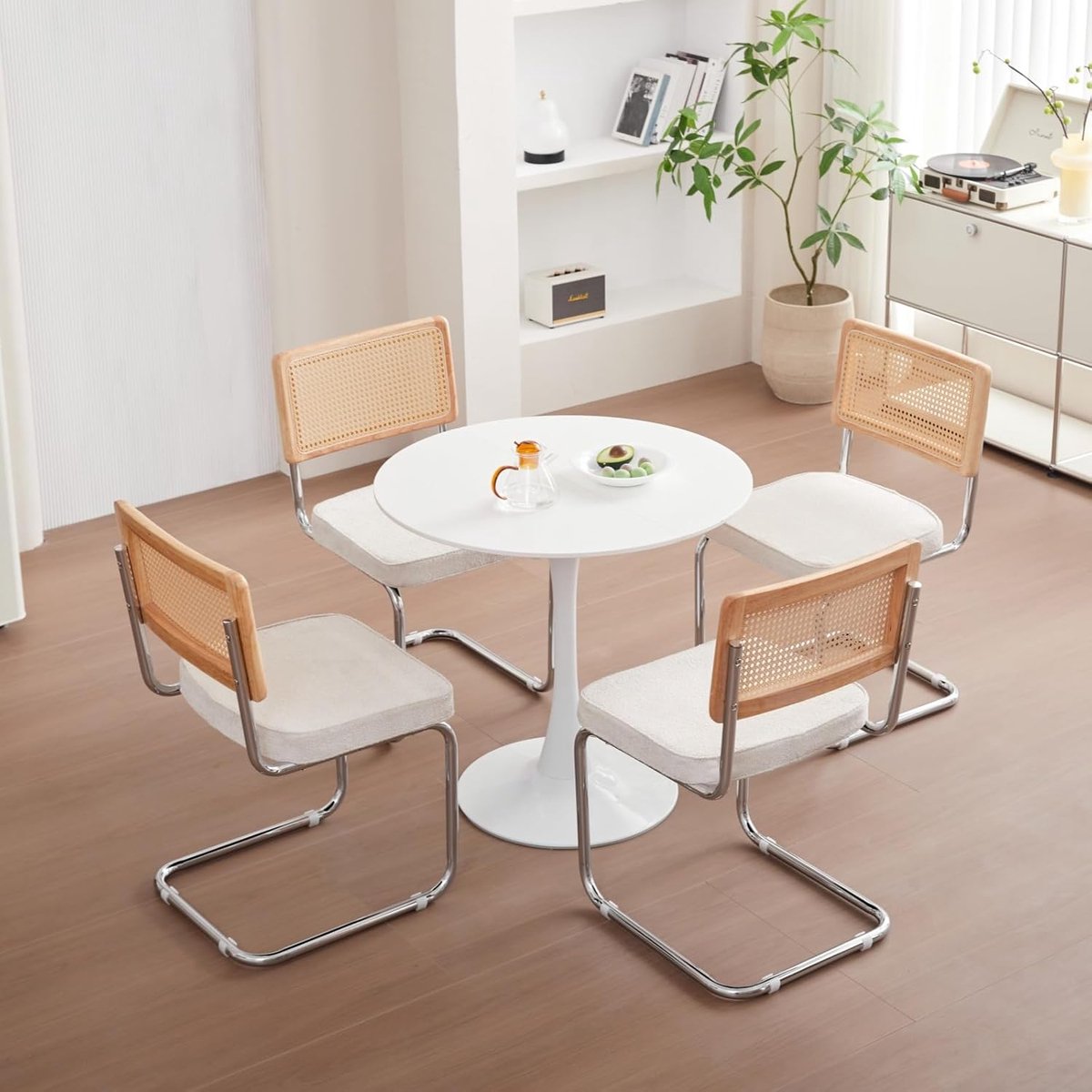 Eetkamerstoelen Set van 2 – Wit – 48x47x85 cm – Industrohome