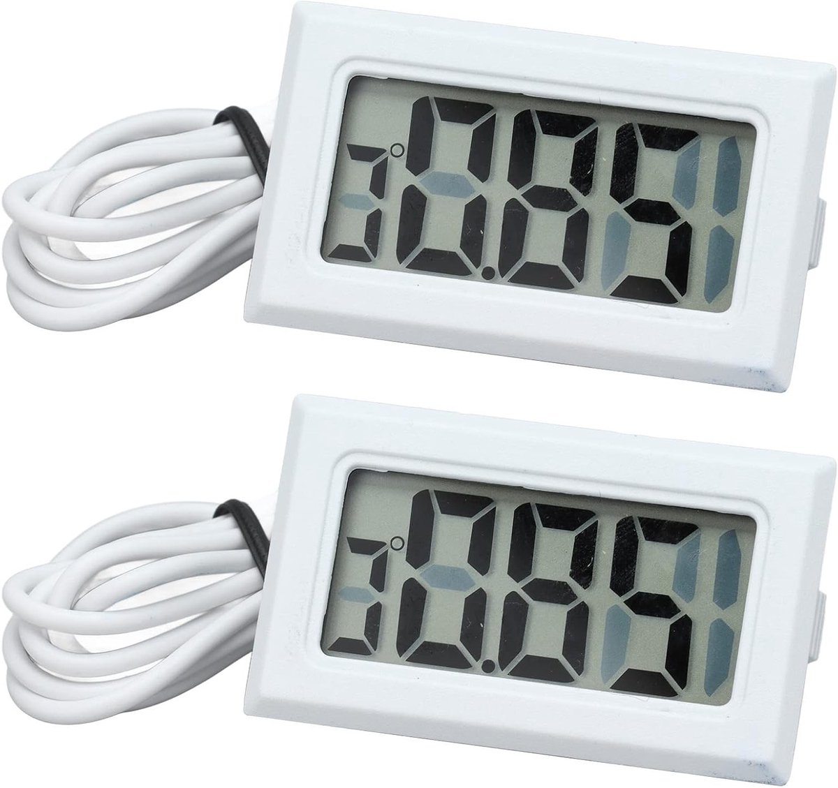 Digitale Thermometer met Probe voor Koelkast - 2 Stuks LCD Temperatuurmeter met Snelle Refresh Rate voor Nauwkeurige Temperatuurmeting