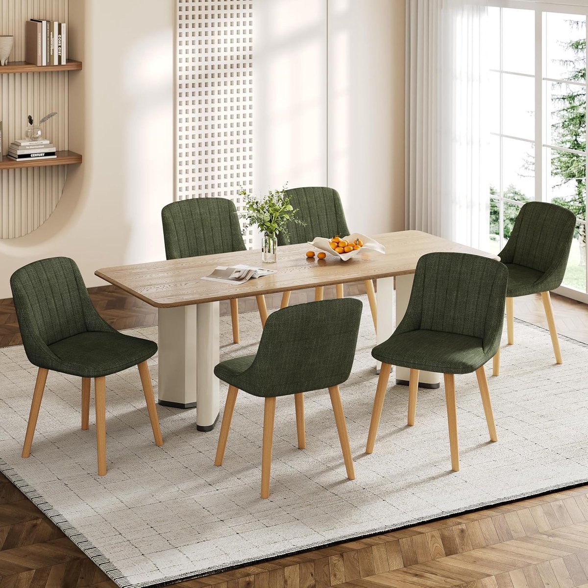 Eetkamerstoelen Set van 2 – Ergonomisch – Groen – 5x81 cm – Industrohome