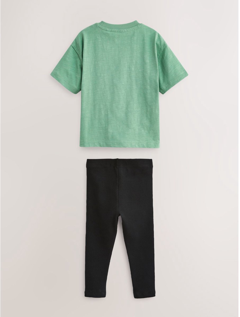 Next T-shirt van 100% katoen met korte mouwen en legging