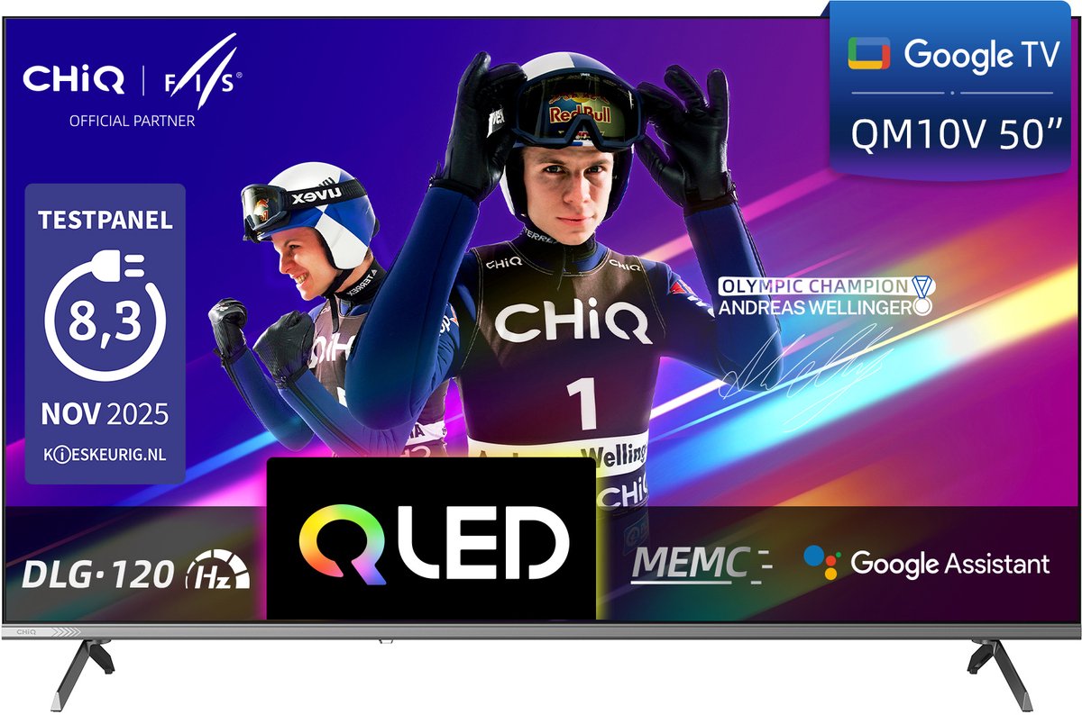 CHiQ U50QM10V - Smart TV 50 Inch - QLED Pro Google TV - 4K - CHiQ - €299,00