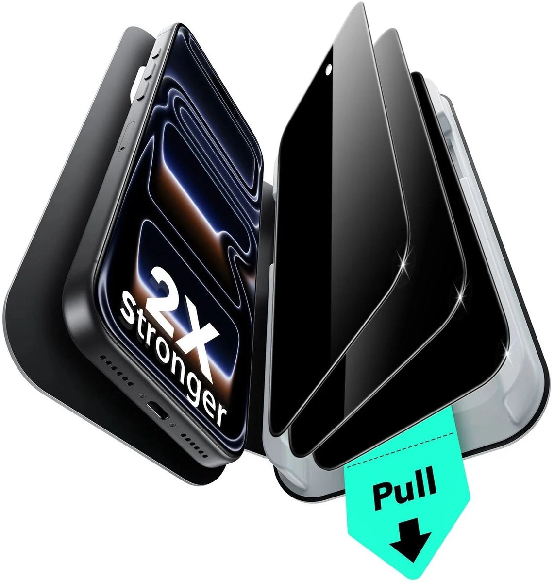 ESR UltraFit Classic Privacy Screen Protector Geschikt voor iPhone 17 Pro - 9H Tempered Glass - Case Friendly - Installatieframe - Geen luchtbellen & stof - 3-Pack