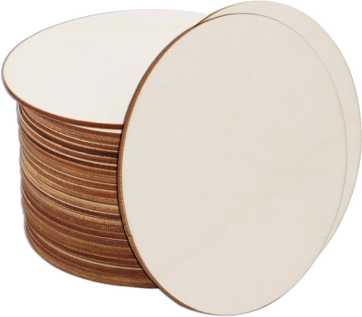 Ronde Houten Schijven voor Creatieve Projecten, 10 cm, 30 Stuks voor Bruiloft, Gastenboek, Feestdecoratie en DIY Knutselwerkjes