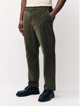 Next - Heren - Broek met normale pasvorm van slim-fit katoenrijk corduroy en een elastische tailleband - Groen