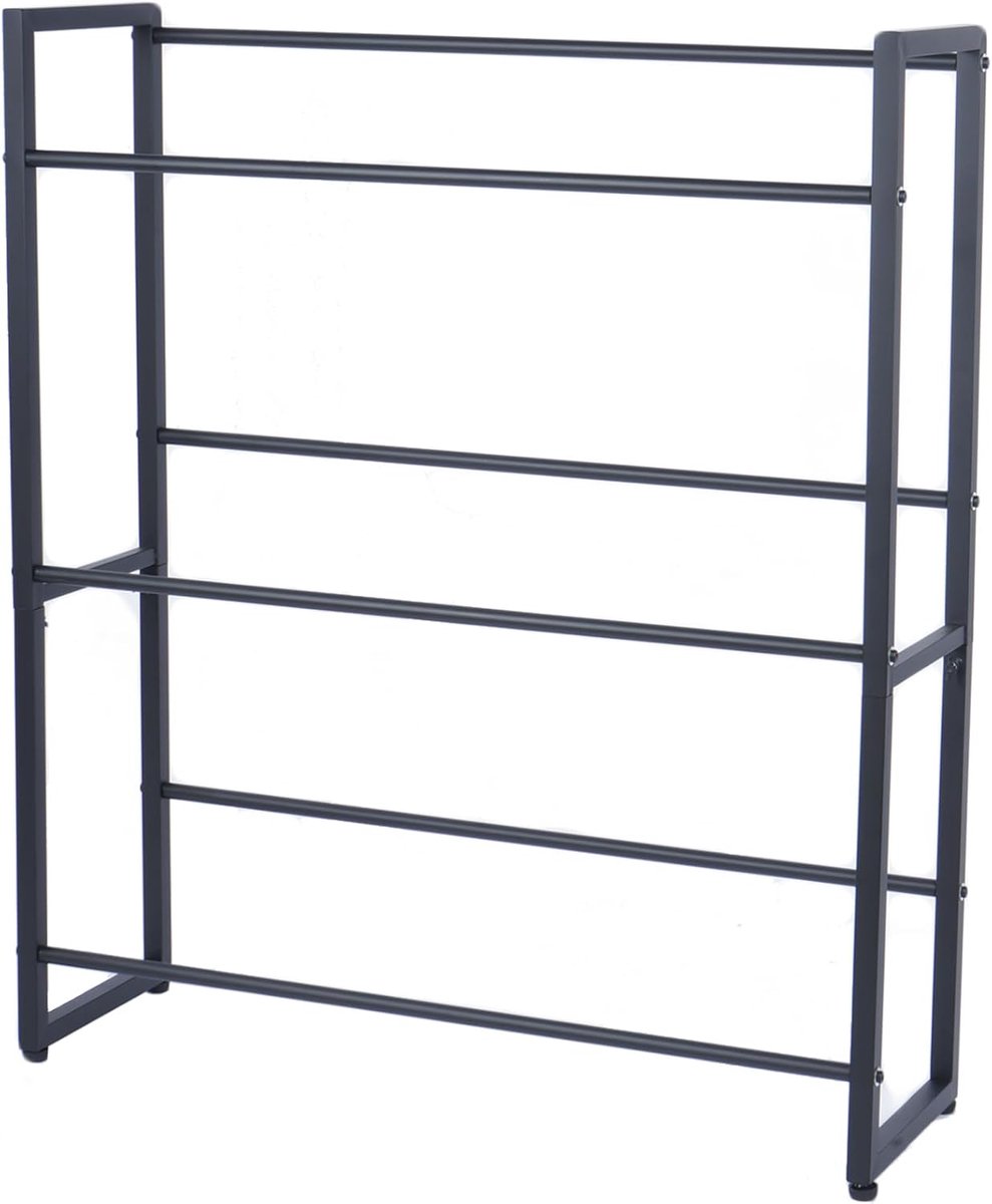 Krattenrek - Opbergrek - Stellingkast voor in de Keuken en Garage - Opbergkast voor Kratten - Ruimtebesparende Opslag - Geschikt voor het Opbergen van 9 Kratten - 98 x 31 x 114,5 cm - Zwart - van Imperatoris