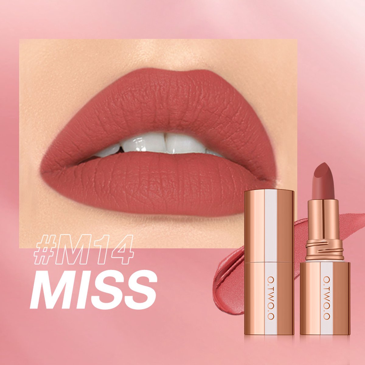 Matte Lipgloss- Velvet Finish - Long Lasting & Lichtgewicht - Matte Lippenstift met Intense Kleur - Mist Touch