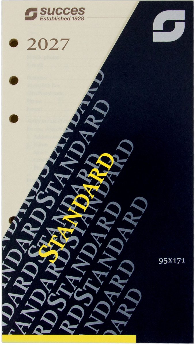 Succes Organizing Systems | Jaarinhoud | Losbladig | Standard | 7 dagen-2 pagina's | 4-talig | Crème | 2027 |