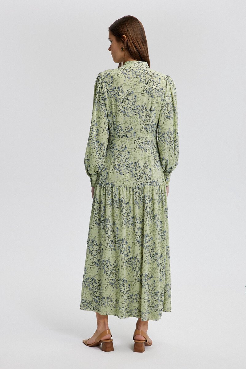 Touché Privé - Chiffon blousejurk met print - Groen - Dames