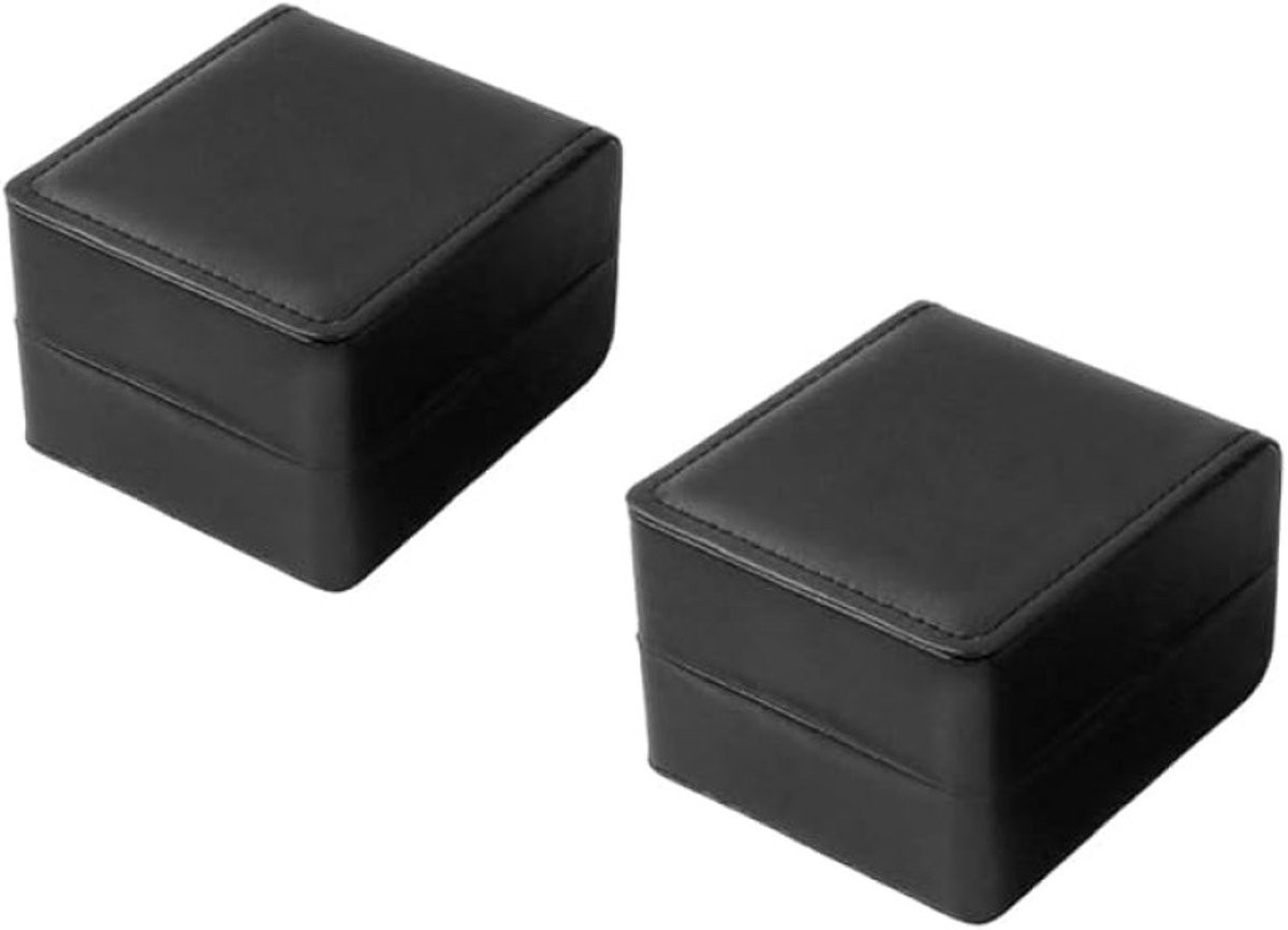 Horlogehouder van PU-leer met kussen en geschenkdoos voor 2 horloges