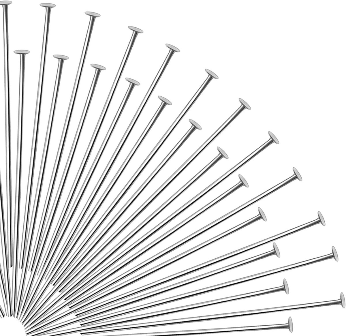 200 Stuks Naaldstelen Broches Plat Hoofd Messing Oogspelden 30mm voor Oorbellen en Sieraden Maken Accessoires