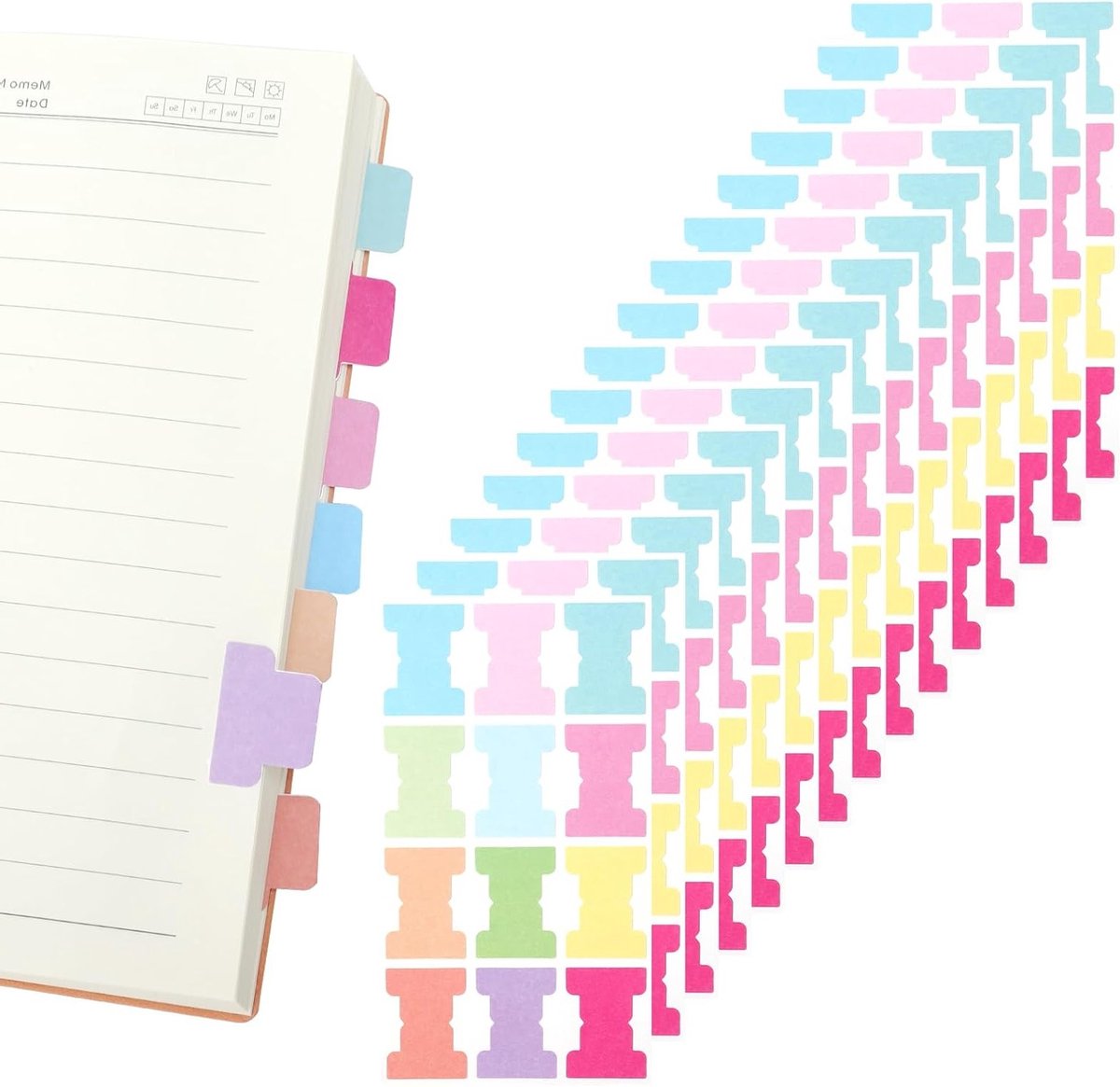 Zelfklevende Index Tabs voor Boeken en Notebooks - Pastel Kleurige Pagina Markers en Plaknotities voor Kantoor en Organisatie