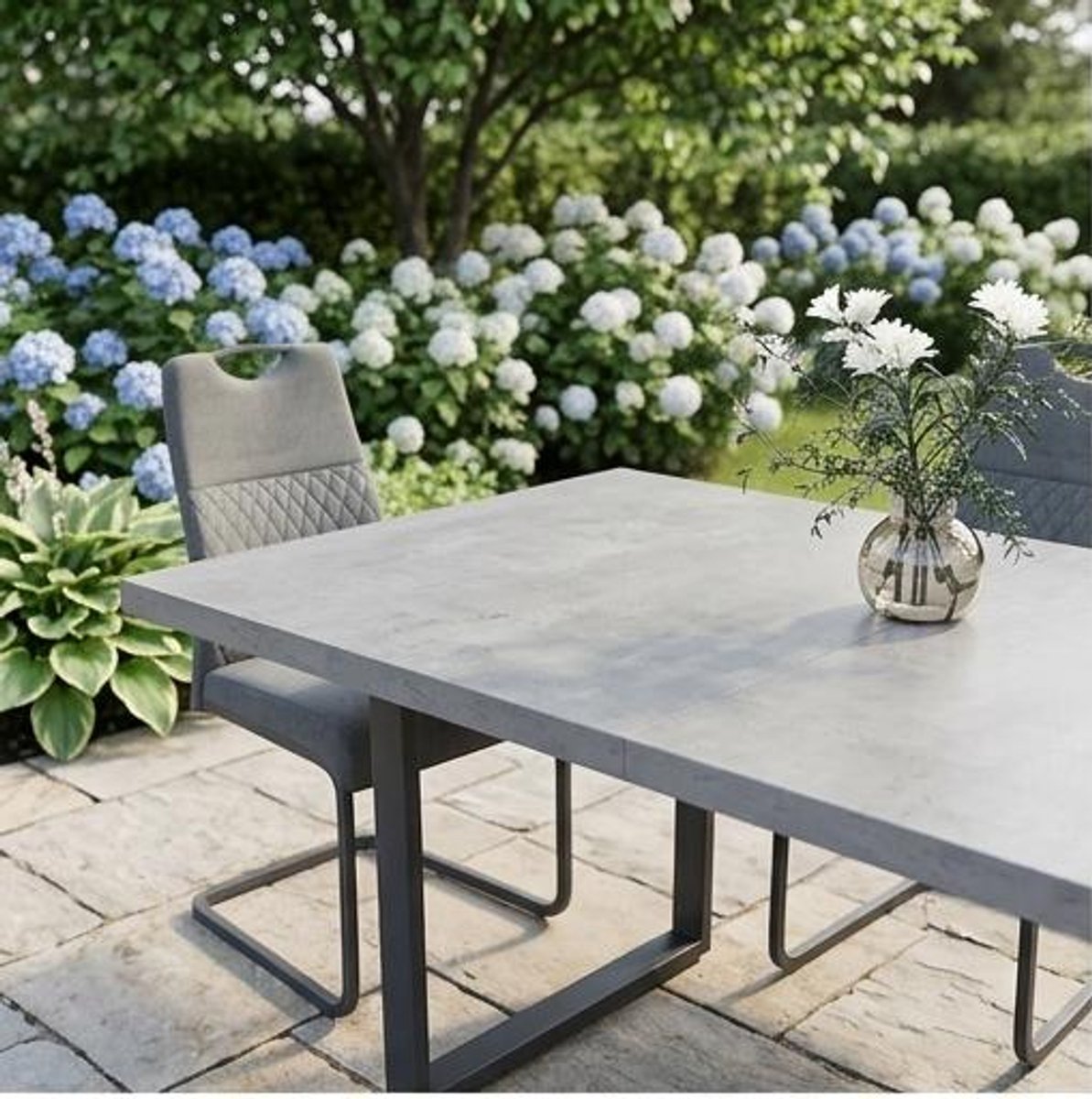 Eetkamerstoelen Set van 6 45x42,6x100 cm – Schommelstoelen met Hoge Rugleuning, Gestoffeerd, Metalen Frame, Belastbaar tot 120 kg, Grijs Design – Urbanhome