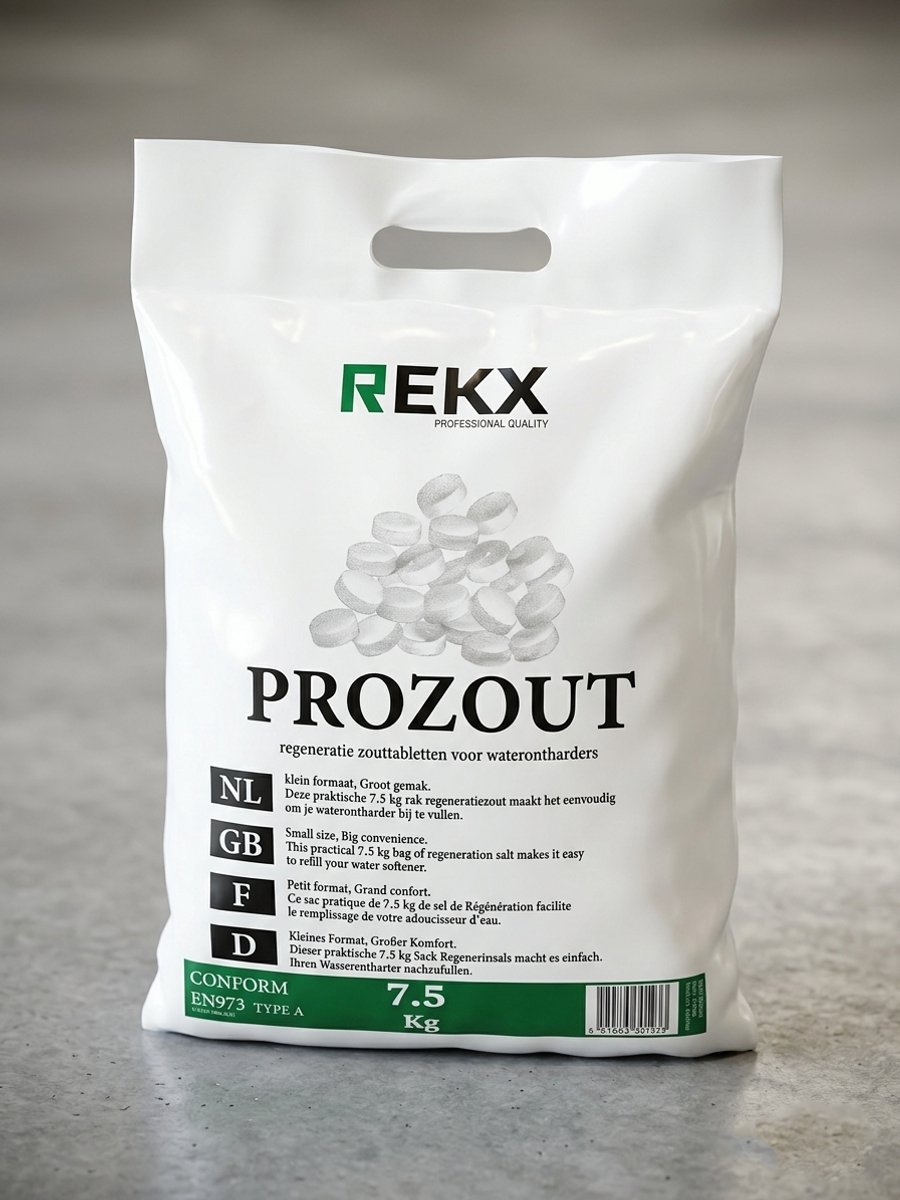 Rekx® Prozout - Regeneratiezout voor waterontharders - Onthardingszout - Regenereerzout - 7.5KG