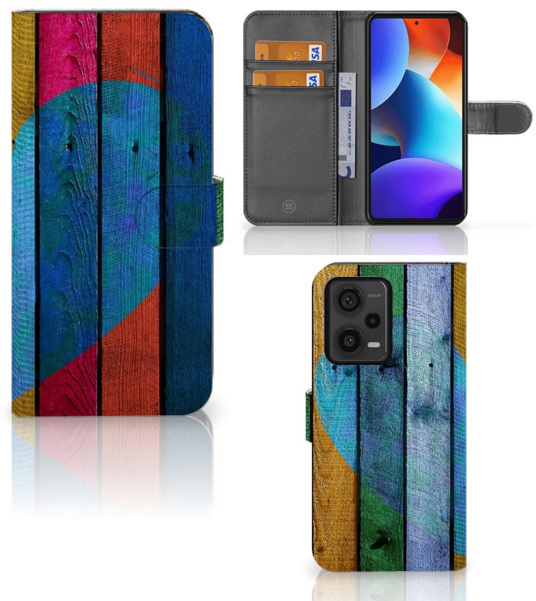 Xiaomi Redmi Note 12 Pro Plus Book Style Case Wood Heart - Cadeau voor je Vriend