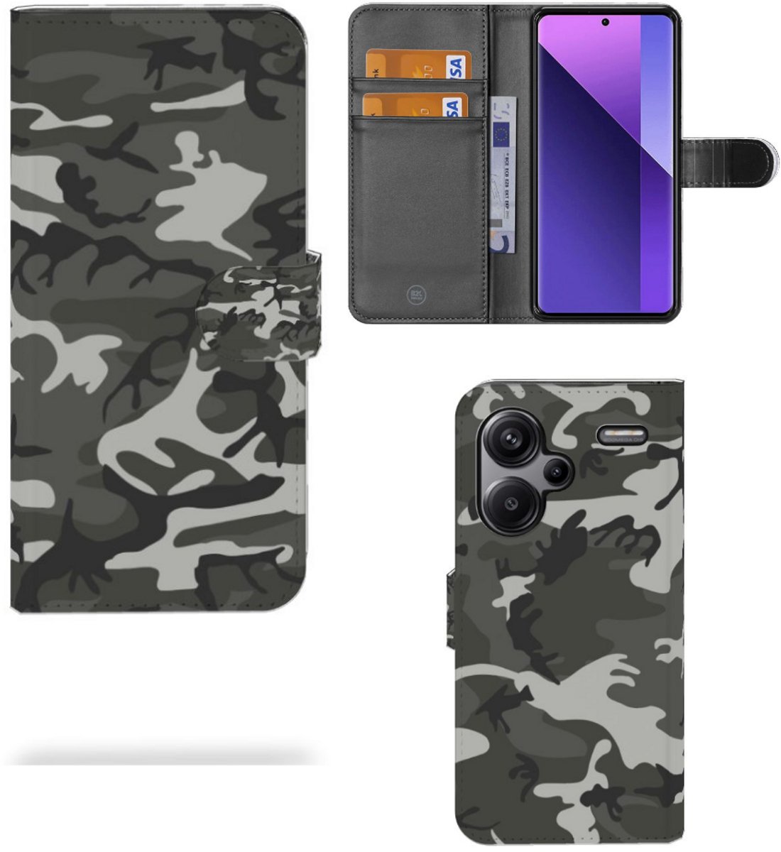 Xiaomi Redmi Note 13 Pro Plus Telefoon Hoesje Army Light