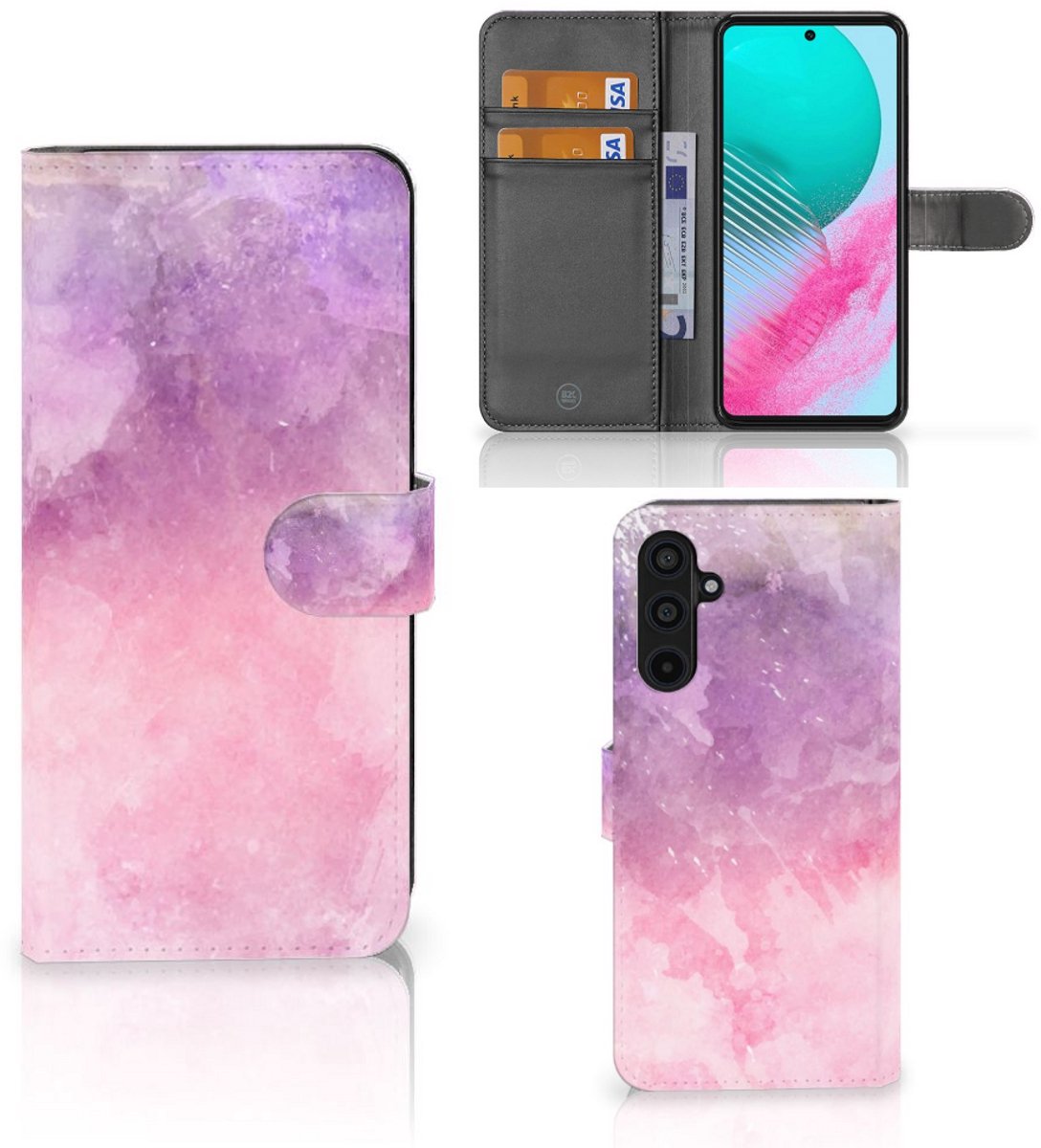 Book Case voor Hoesje Samsung Galaxy M54 Pink Purple Paint