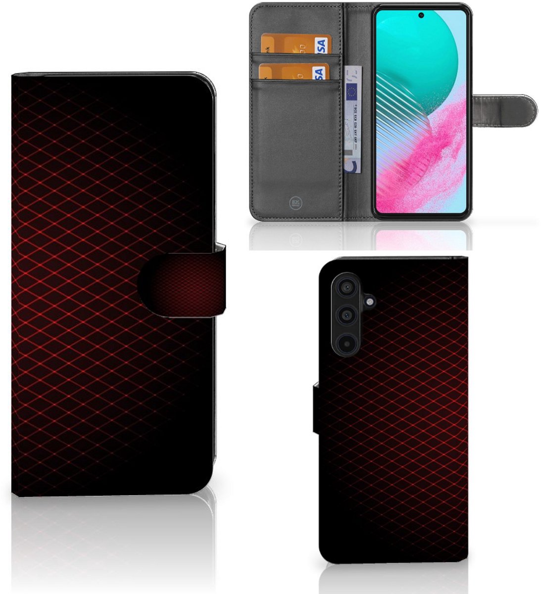 Samsung Galaxy M54 Telefoon Hoesje Geruit Rood