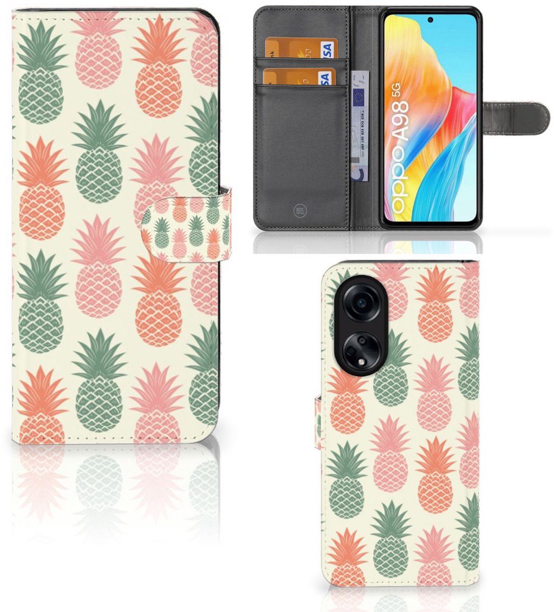 OPPO A98 5G Book Cover Ananas