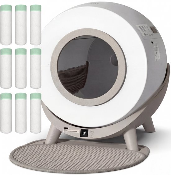 Revo-loo One automatische kattenbak XXL 80L zelfreinigend, app-besturing, geurloos, met uitloopmat