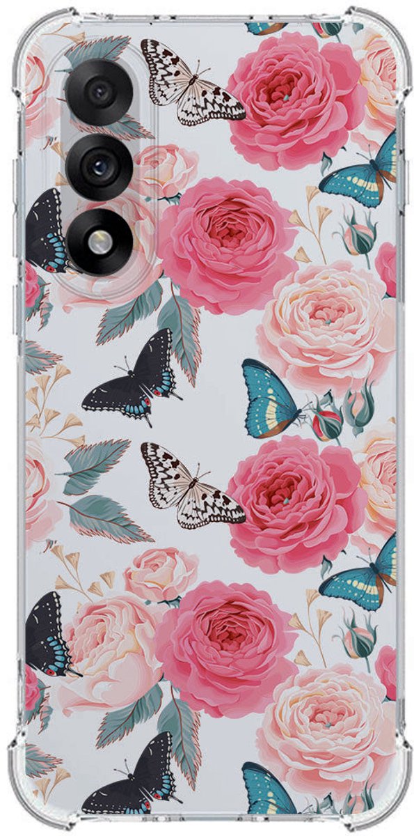 TPU Telefoonhoesje OnePlus Nord 5 - Butterfly Roses schokabsorberende backcover