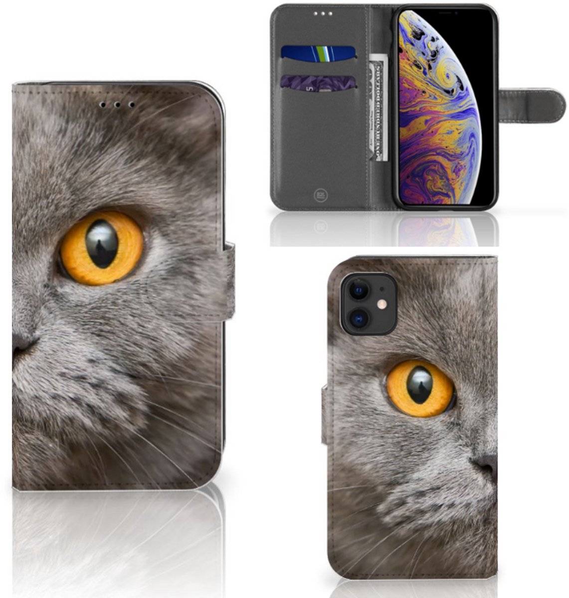 Telefoonhoesje met Pasjes Apple iPhone 11 Britse Korthaar
