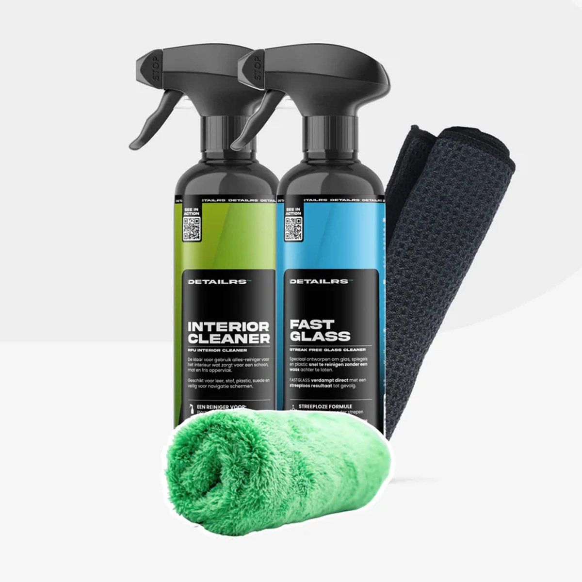 Detailrs Clean Interior deal - Compleet Auto Interieur Pakket - Car Detailing - Interieurreiniger - Glasreiniger + Microvezeldoekje