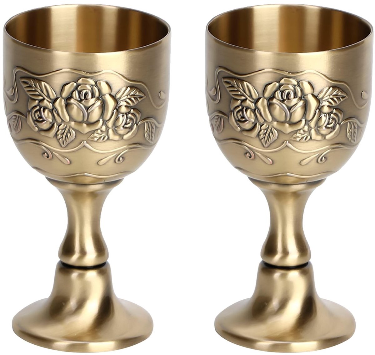 Vintage Goblet Chalice 30ml - Handgemaakte Retro Wijnbeker Set van 2