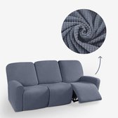 BankhoesDiscounter Knitted Recliner Fauteuil Hoes – Relaxzetel – Relax Sofa Hoes – Bankbeschermer – Zetel Hoes - Sofa Cover - M3 (175-231cm) - Grijs