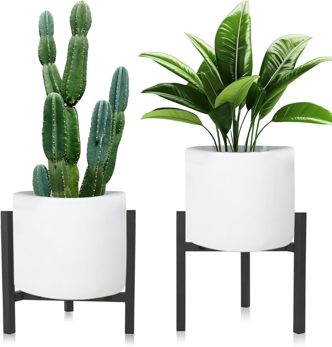 Set van 2 Verstelbare Plantenstandaards, Eenvoudig te Monteren, Sterke Metalen Bloemstand voor Zware Potten van 20-31 cm