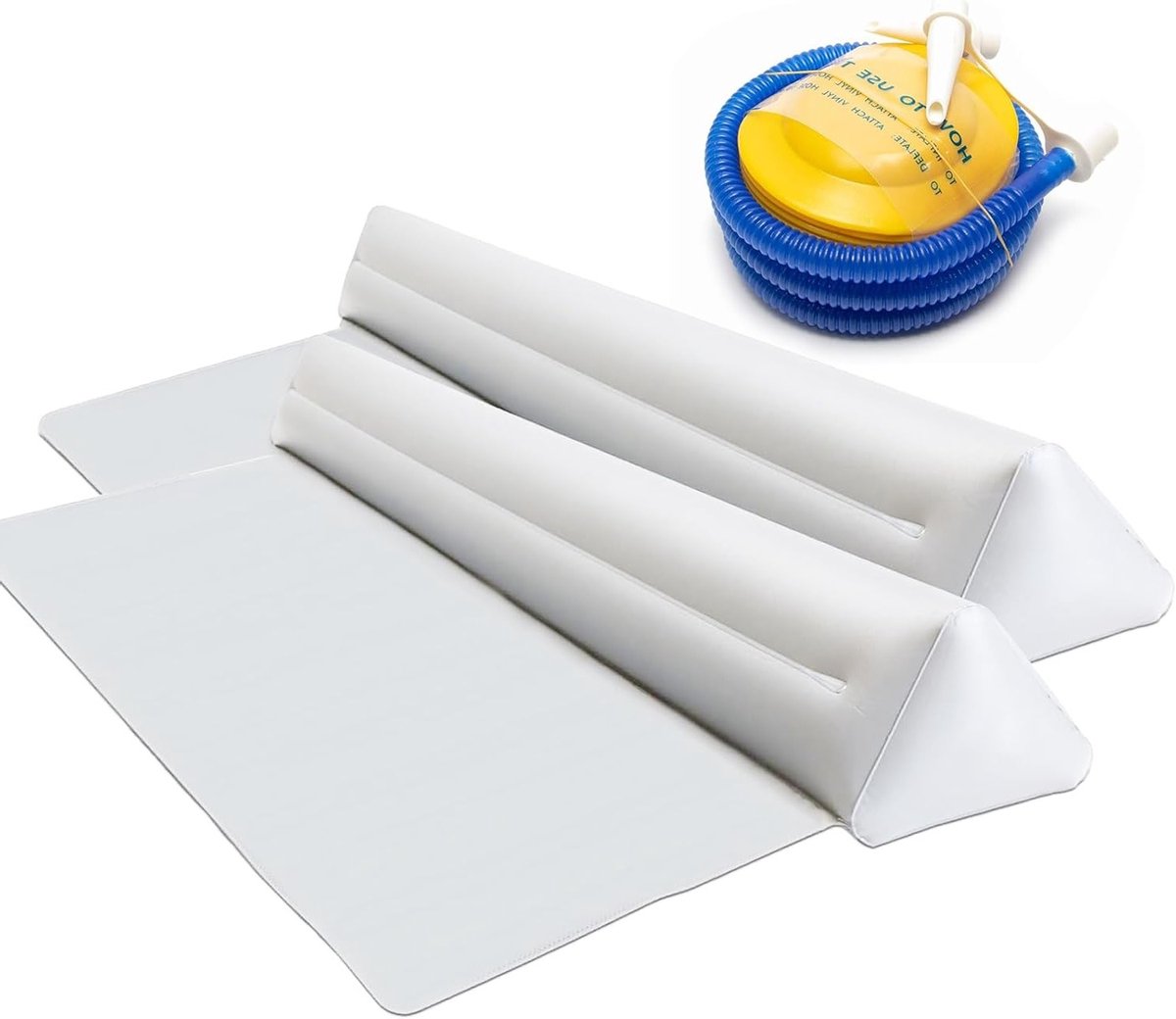 Opblaasbare bedbumper voor kinderen - set van 2 - comfortabele valbeveiliging - lichtgewicht - luchtpomp - twin, queen, kingsize bedden - anti-val - peuterbedhek