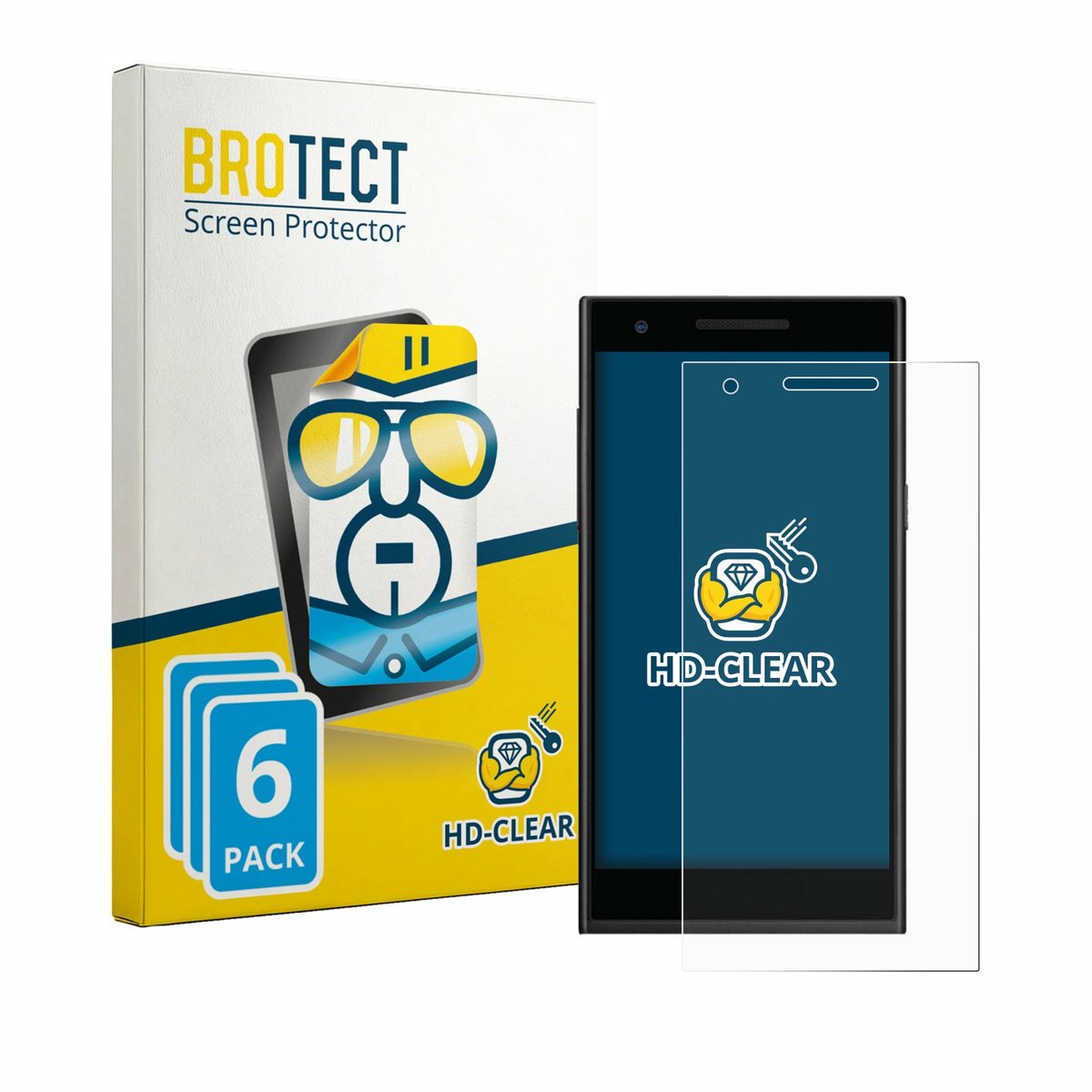 BROTECT - Screenprotector voor Philips S396 - Folie Beschermfolie transparant 6 Stuks