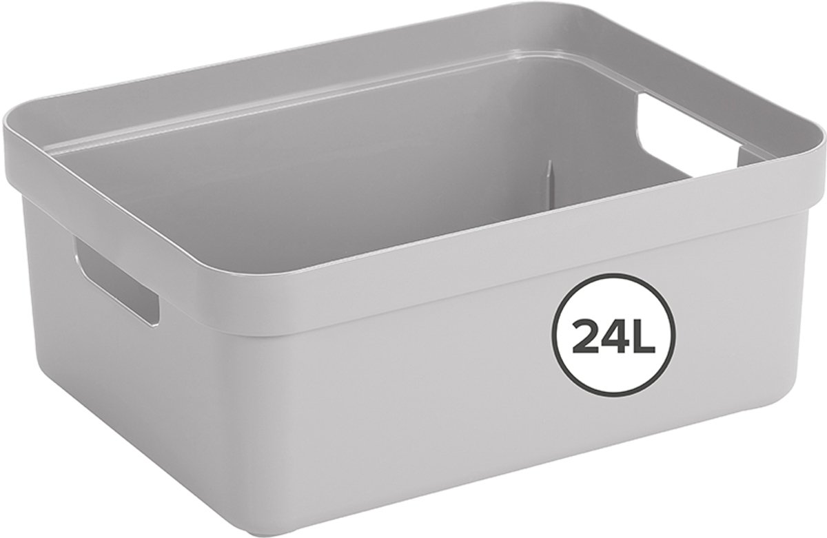 Sunware - Sigma home opbergbox 24L grijs - 44,5 x 34,5 x 18 cm