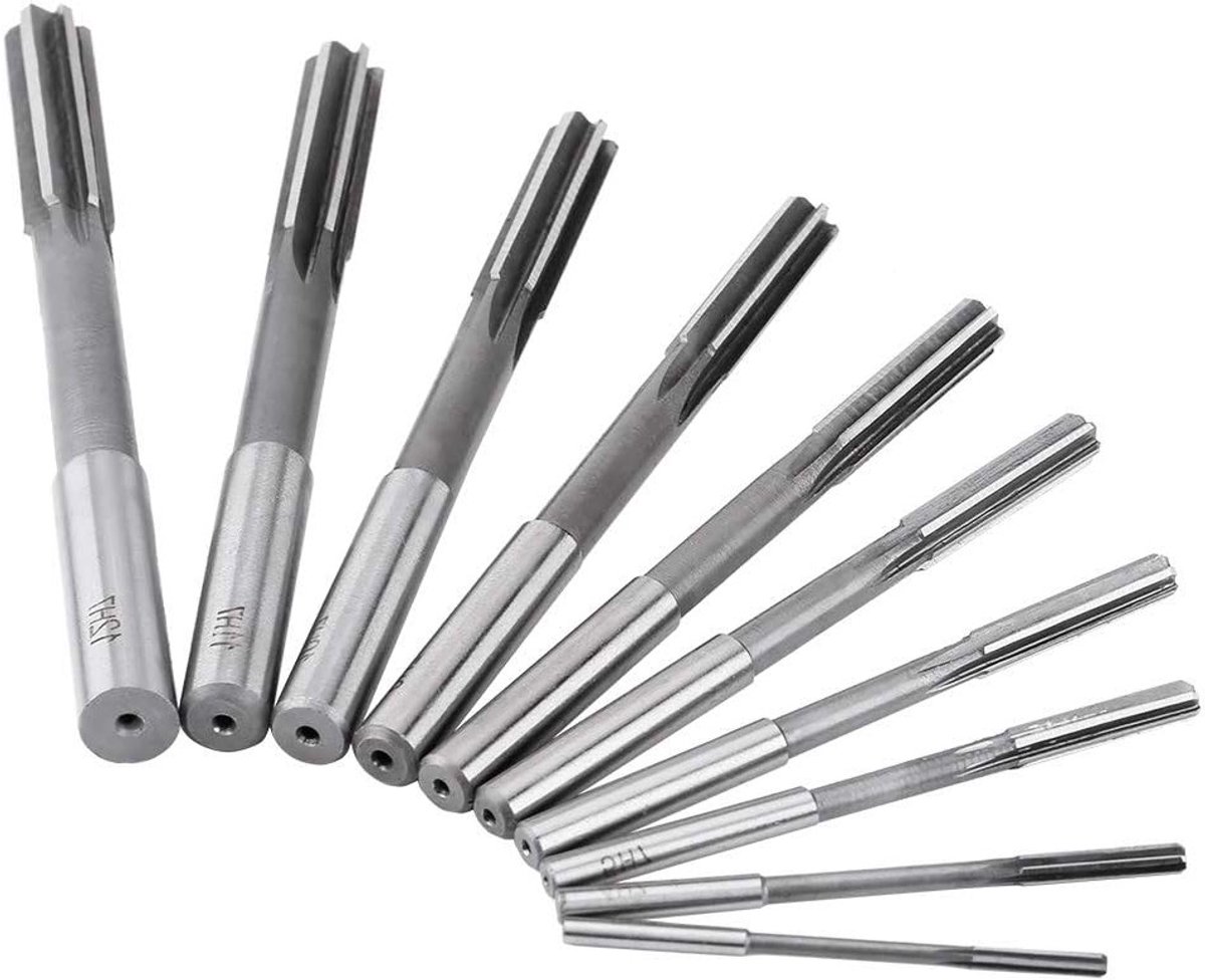 Tensioneringsgereedschap Set voor Metaal - 10-delige HSS Reamer Set met Rechte Sleuven voor Precisiewerk 3-12mm