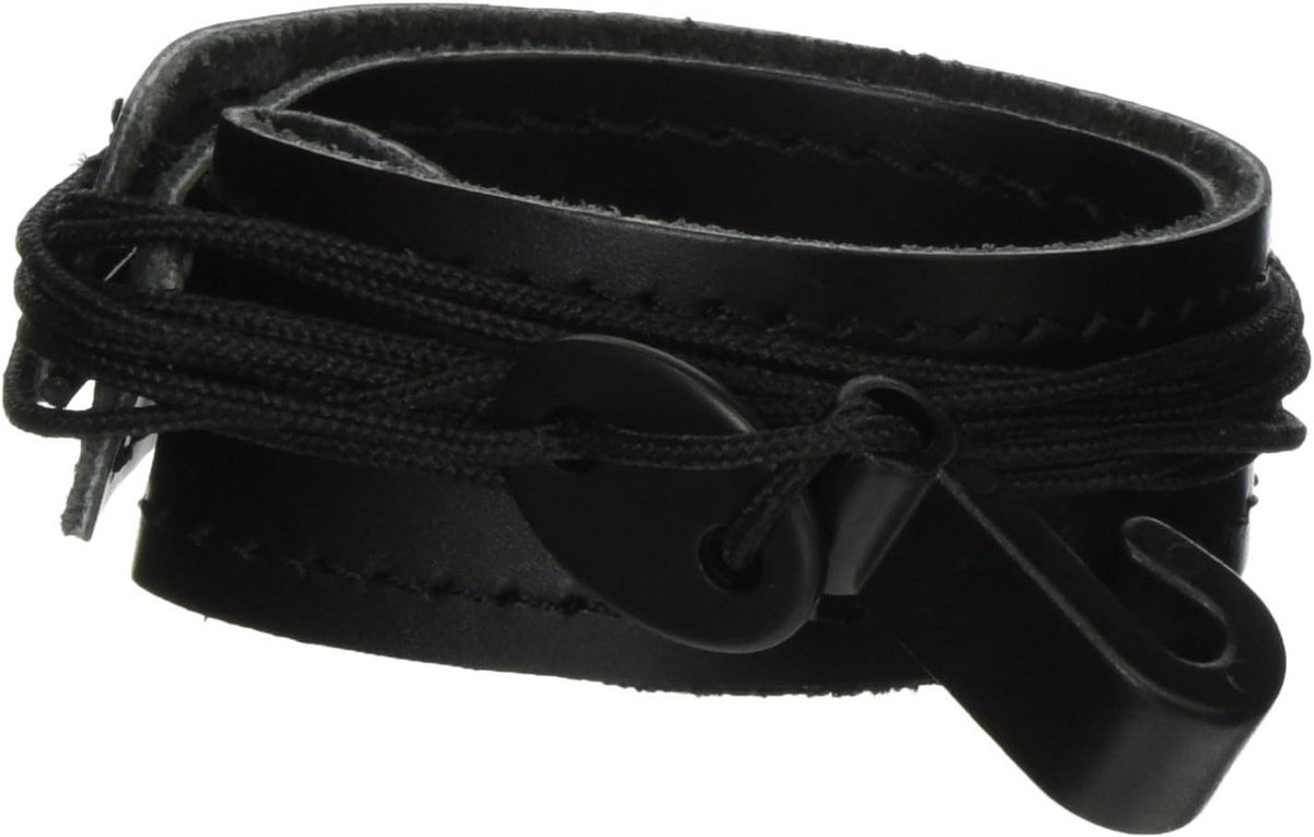 Gitaarband Leer - Gitaarriem Klassiek - Muziek Maken - Met Koord - 10.2 cm - Zwart