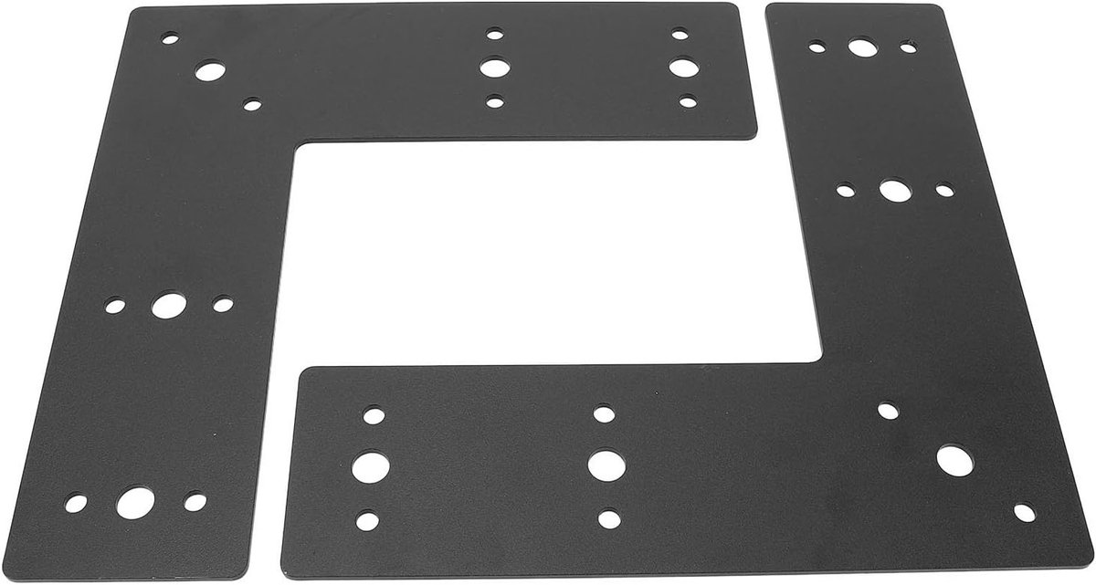 Stevige L-vormige Hoekbeugels en Platte Metaalplaten voor Planken - 2 Stuks Zwart, RVS, Geschikt voor Hout