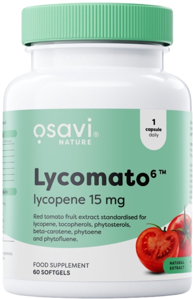 Osavi Lycomato6™ Lycopeen 15mg 60 Softgels - Tomatenextract Supplement met Lycopeen, Fytoen en Fytoflueen - Glutenvrij en Non-GMO