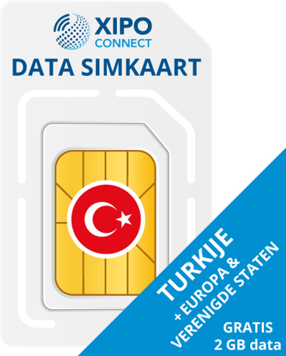 XIPO CONNECT - Data Simkaart Turkije + 2GB Data - 365 Dagen geldig